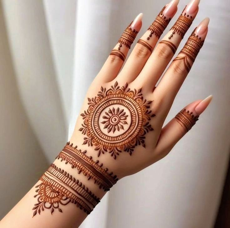 Gol Tikki Full hand mehndi design