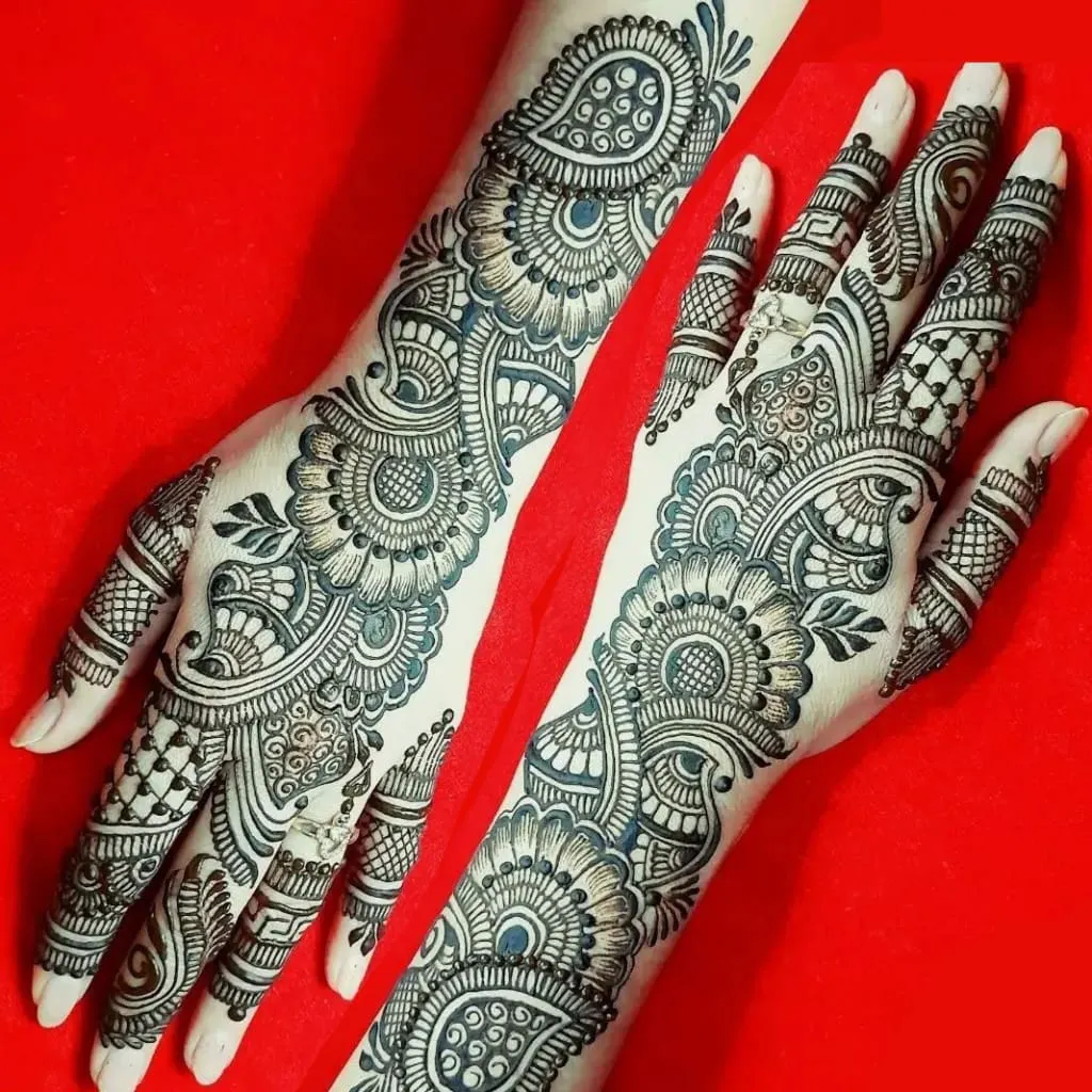 Full hand finger mehndi design