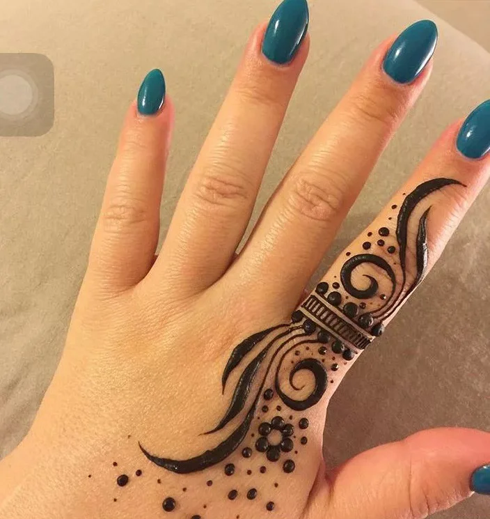 Finger mehndi Design Arabic Style
